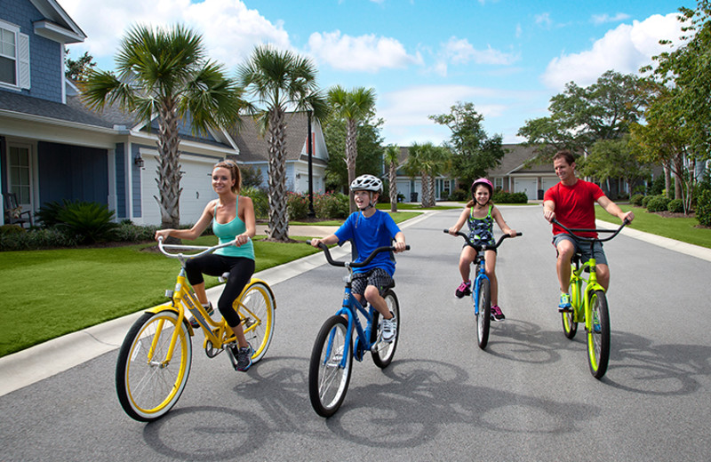 Family biking at North Beach Plantation.