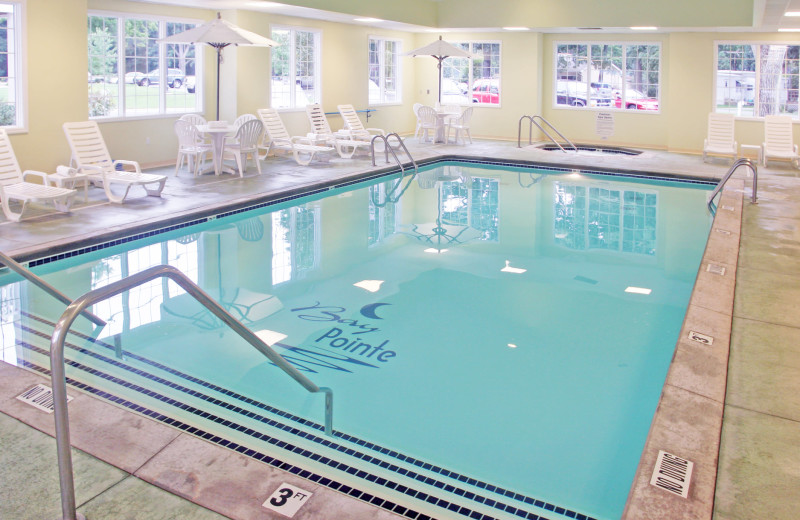 Indoor pool at Bay Pointe Inn Lakefront Resort.