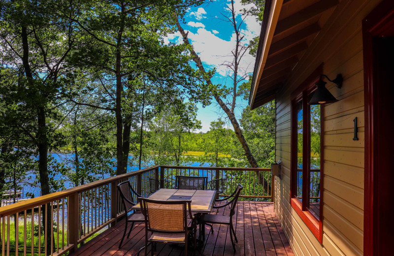 Cabin deck at Lost Lake Lodge.