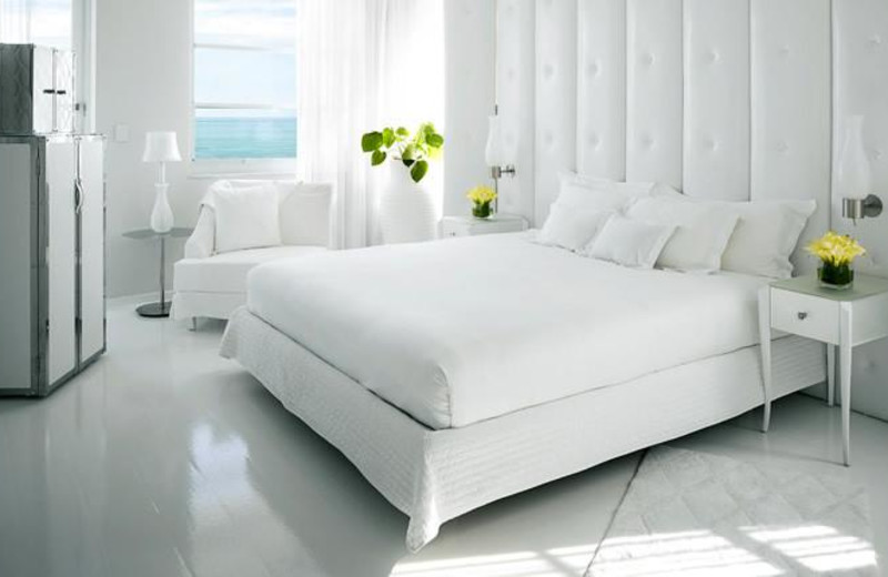 Guest room at Delano South Beach.