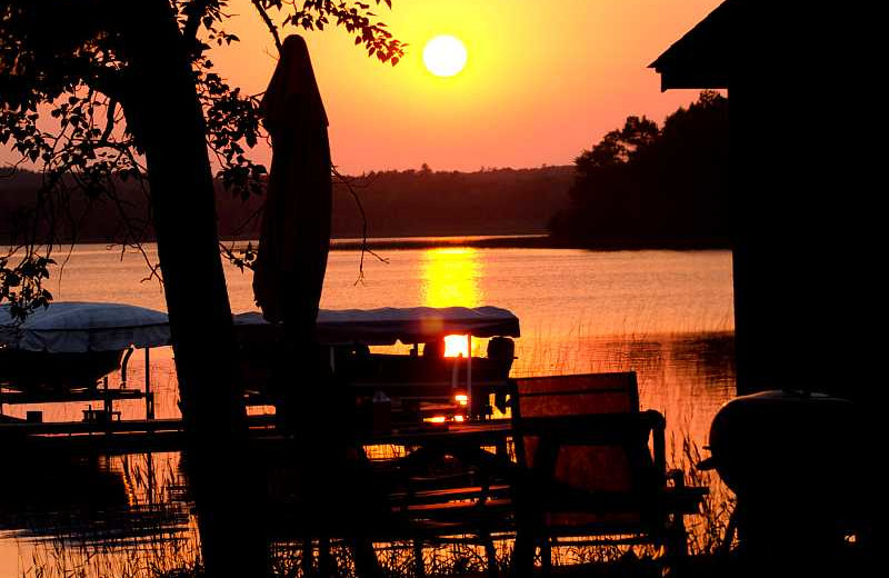Sunset on lake at Galles' Upper Cullen Resort.