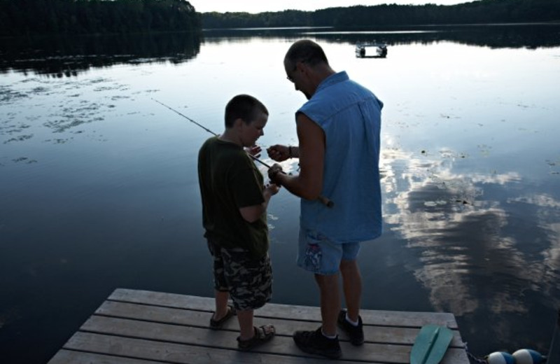 Fishing off the dock at Heartwood Conference Center & Retreat.