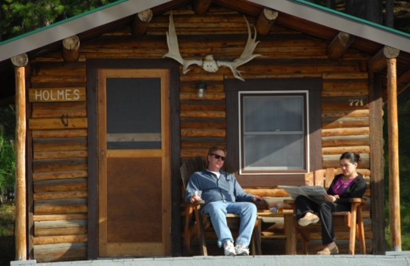 Cabin exterior at Triangle X Ranch.