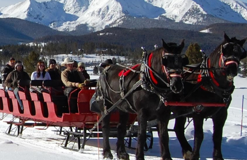 Sleigh rides at Grand Timber Lodge.