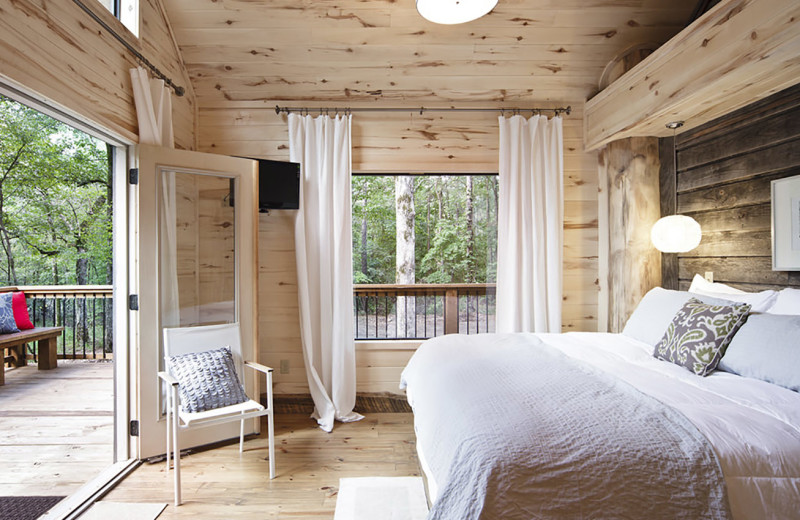 Rental bedroom at Hidden Hills Cabin Rentals.