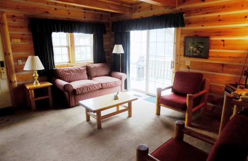 Guest living room at Garland Lodge and Resort.