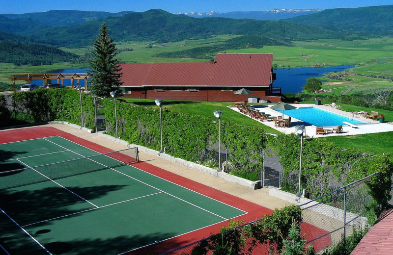 Tennis court at The Bella Vista Estate.