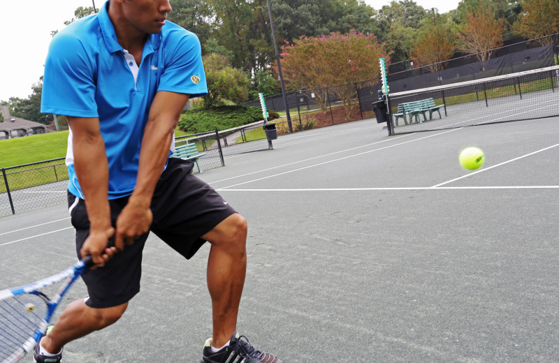 Tennis court at Kingsmill Resort.