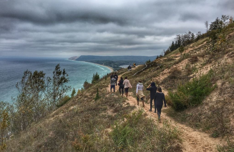 Hiking near Sleeping Bear Resort.