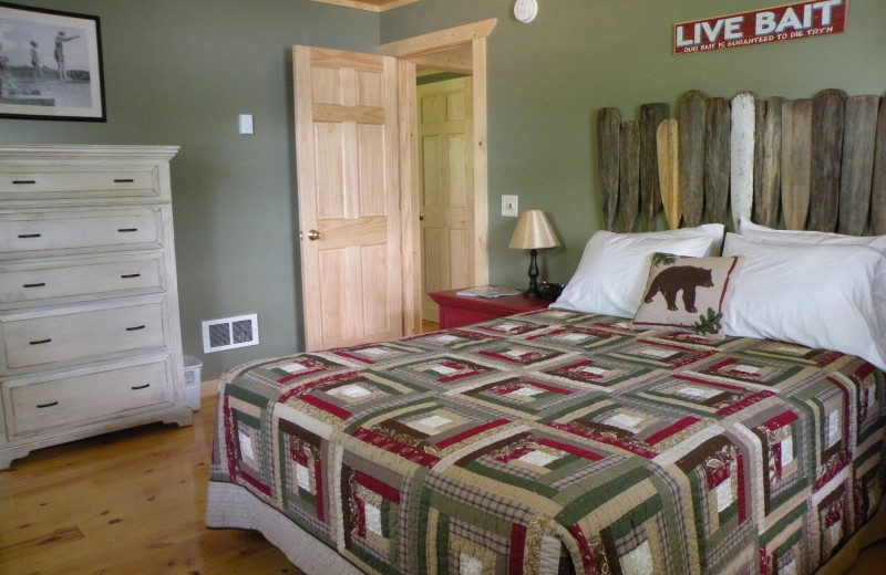 Cabin bedroom at Sams Island Cabin.