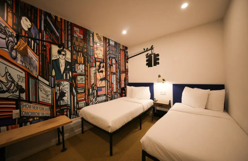 Guest room at Doxie Hotel.