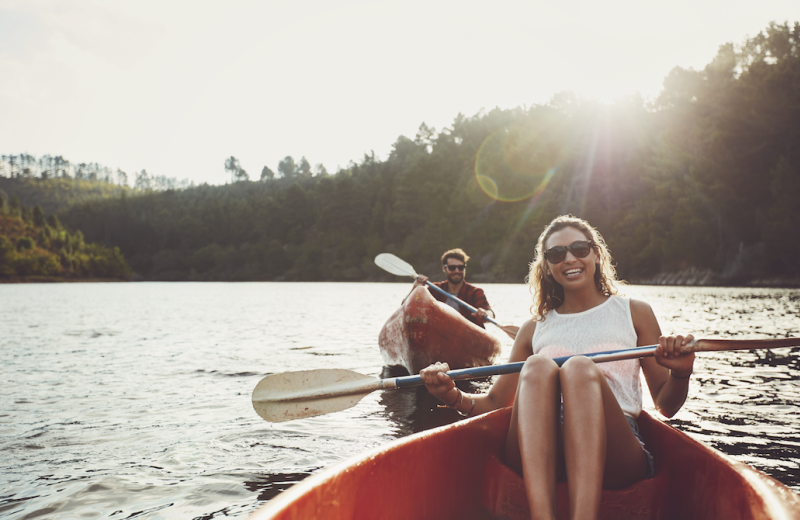 Canoeing at Scotsman Point Cottage Resort. 