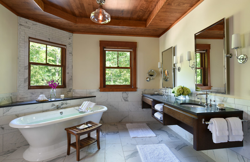 Guest bathroom at Mohonk Mountain House.