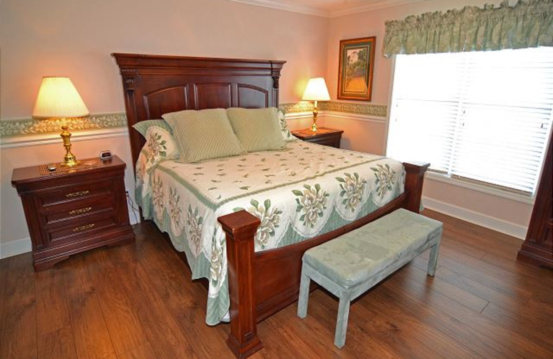 Rental bedroom at Chalet Village.