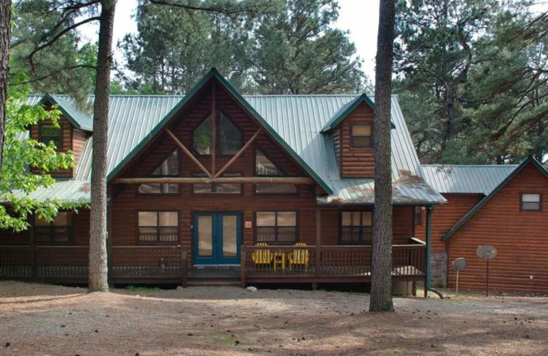 Cabin exterior at Lake Mountain Cabins.