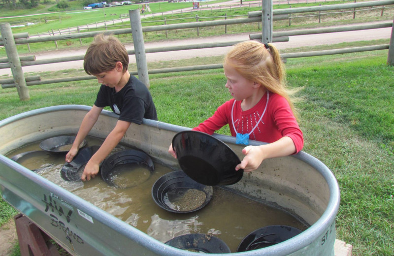 Mining for gold at High Country Guest Ranch.