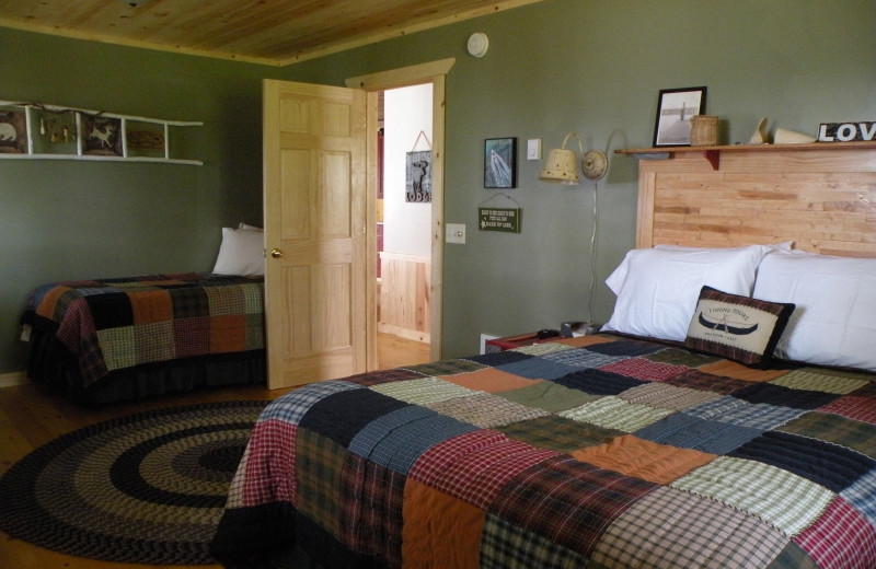 Cabin bedroom at Sams Island Cabin.