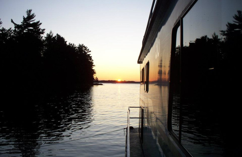 Sunrise at Rainy Lake Houseboats.