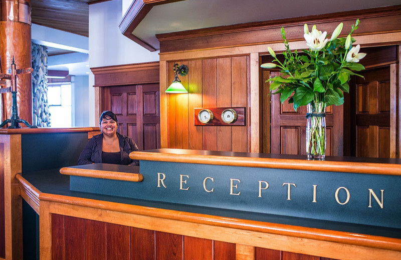 Front desk at Painter's Lodge.