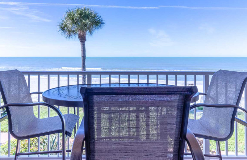 Guest balcony at Sea Horse Beach Resort Condo.