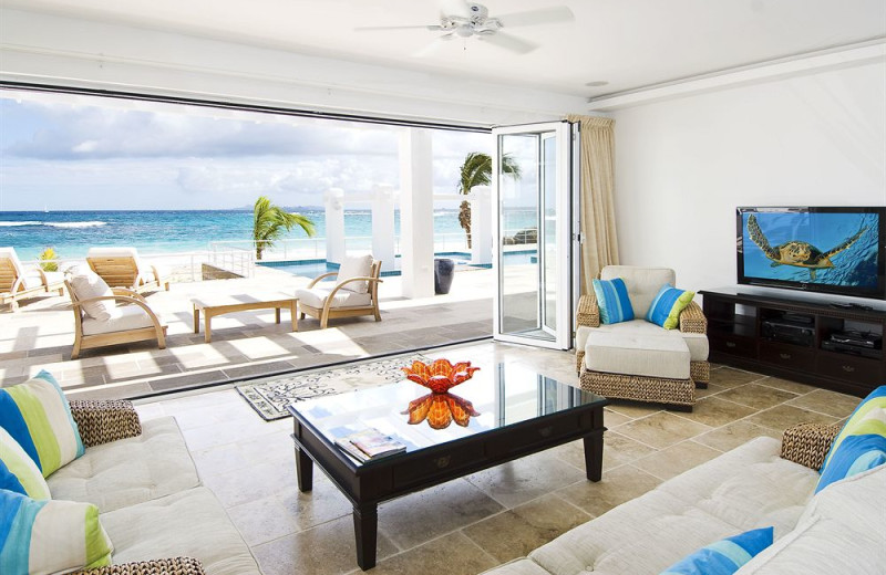 Vacation rental living room at Coral Beach Club.