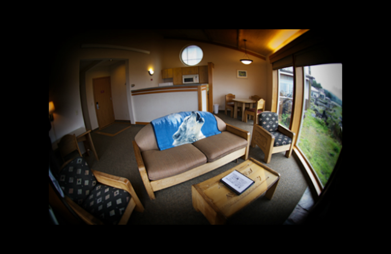 Cabin living room at Quileute Oceanside Resort.