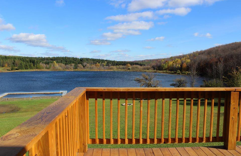 Balcony view at The Woods At Bear Creek Glamping Resort.