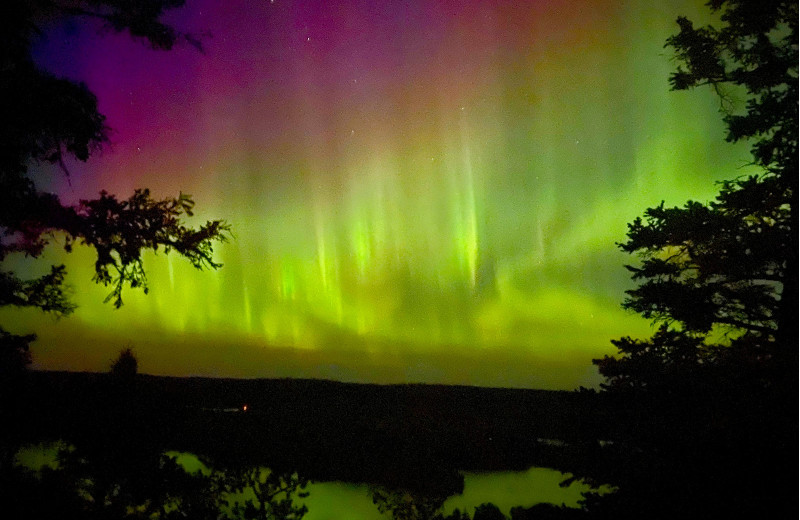 Northern lights at Golden Eagle Lodge.