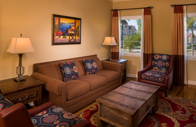 Guest living room at El Cordova Hotel.