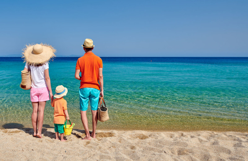 Family on beach at La Isla - Casa del Mar.