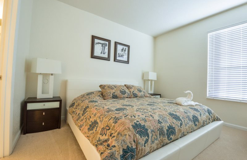 Rental bedroom at Vista Vacation Rentals.
