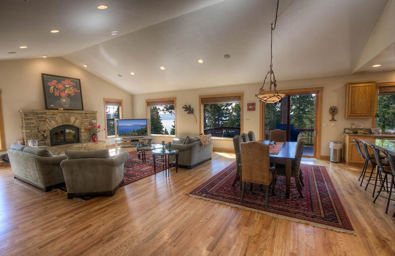 Rental living room at Lake Tahoe Accommodations.