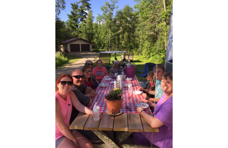 Family picnic at Twin Springs Resort.