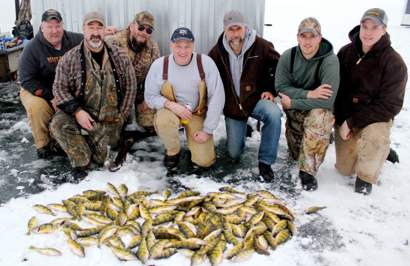 Ice fishing at Swanson's Campground.