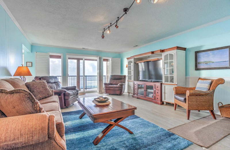 Rental living room at Cavalier Beachfront Condominiums.