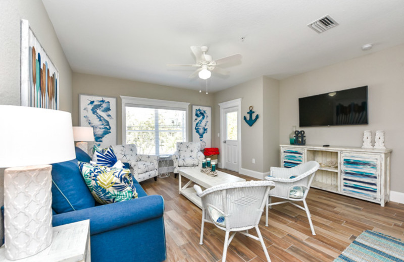 Rental living room at Siesta Key Luxury Rental Properties.