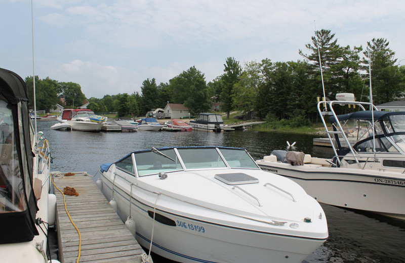 Boats at Hall's Housekeeping Cottages.