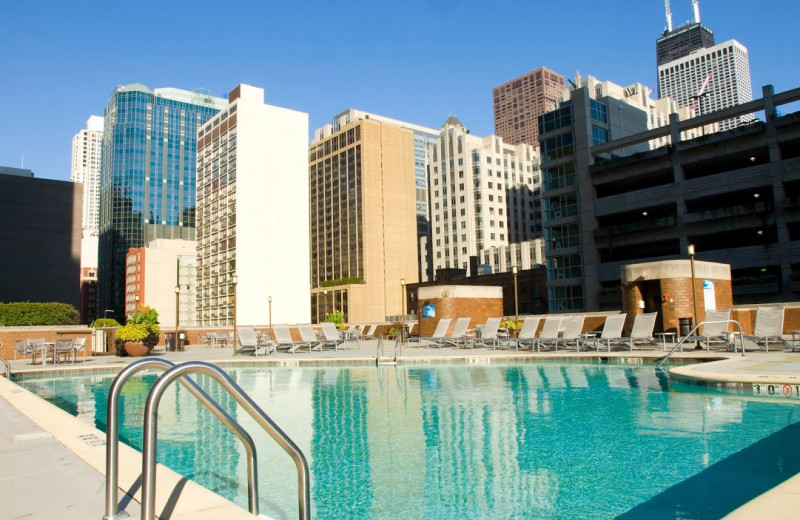 Outdoor pool at Doubletree Hotel Chicago Magnificent Mile.