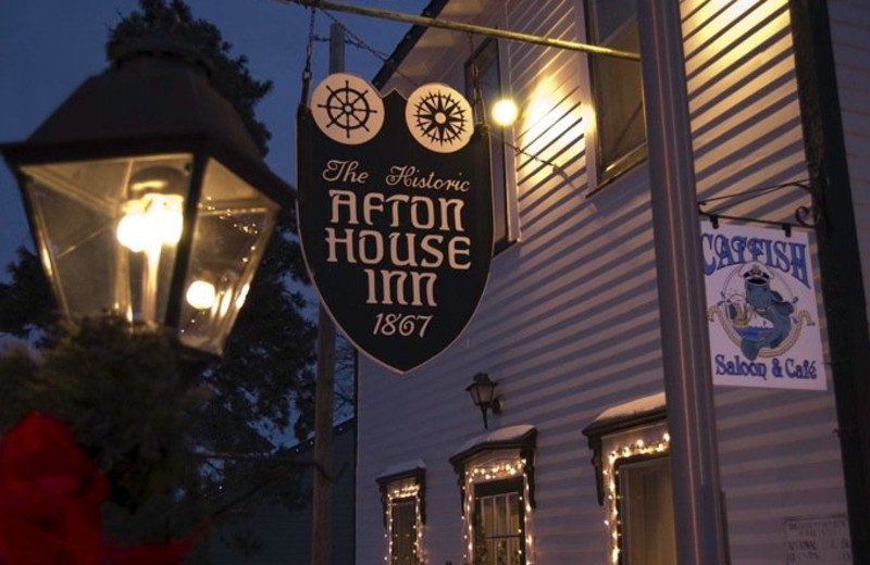 Historic Afton House Inn sign.