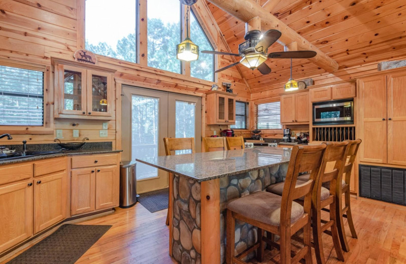 Cabin kitchen at Blue Beaver Luxury Cabins.
