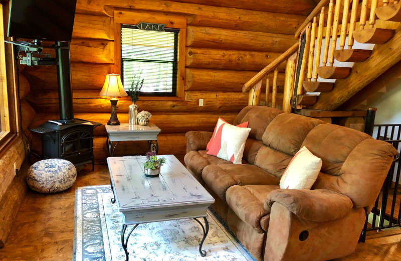 Cabin living room at Log Country Cove.