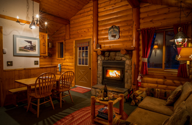 Cabin living room at Baker Creek Mountain Resort.