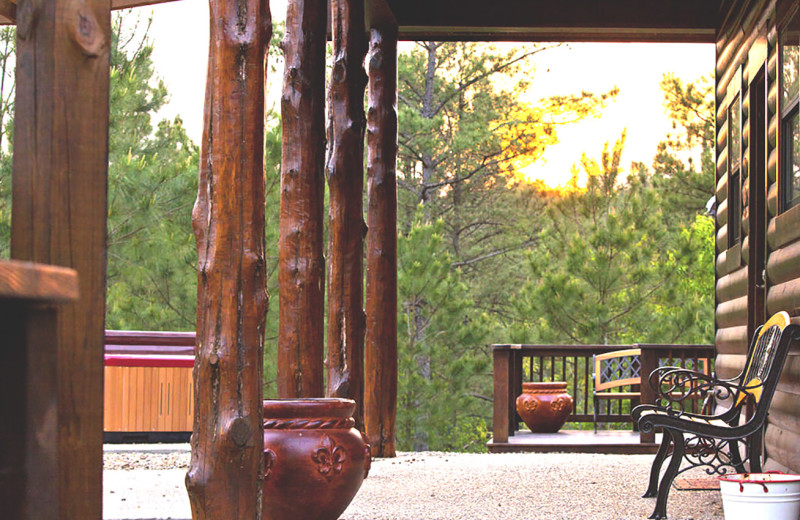 Rental porch at Hidden Hills Cabin Rentals.