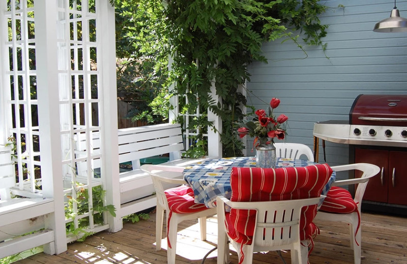 Patio at Oak Street Cottages.