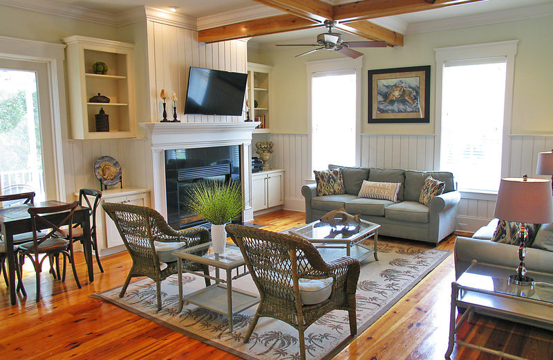 Rental living room at Exclusive Properties - Isle of Palms.