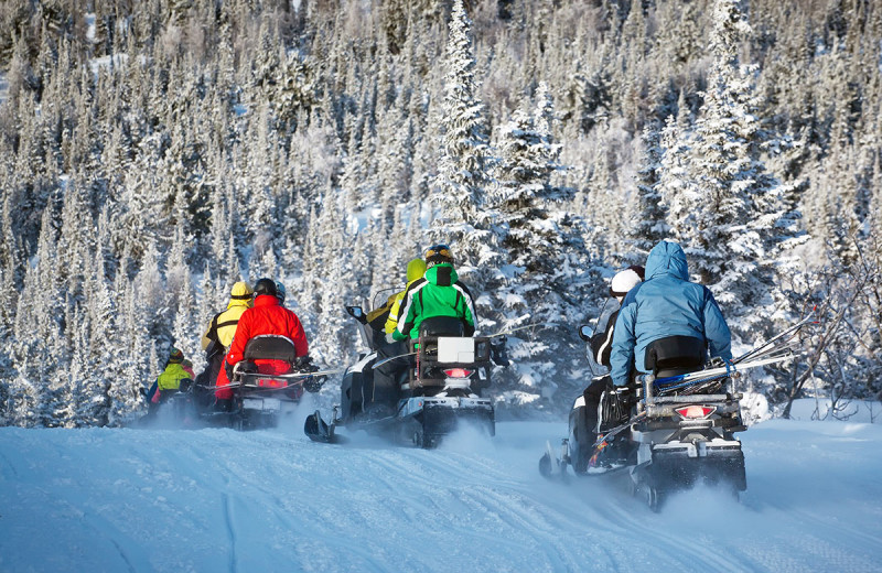 Snowmobiling at Stowe Mountain Lodge.