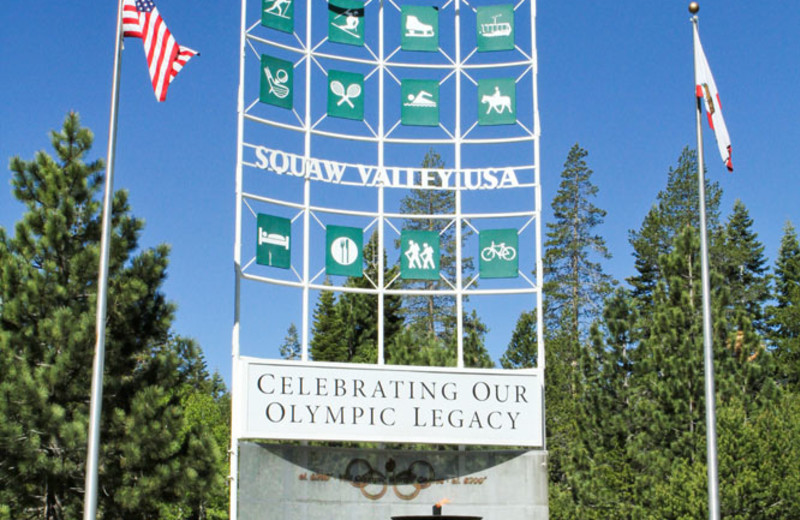 Olympic Valley Sign near the Red Wolf Lodge at Squaw Valley