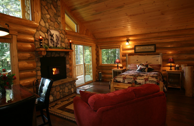 Cabin living room at Western Pleasure Guest Ranch.