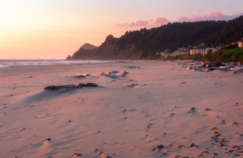 Beach at Ocean Breeze Hotel.