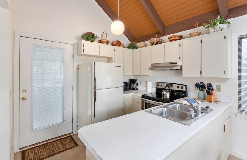 Rental kitchen at Real Escapes Properties.